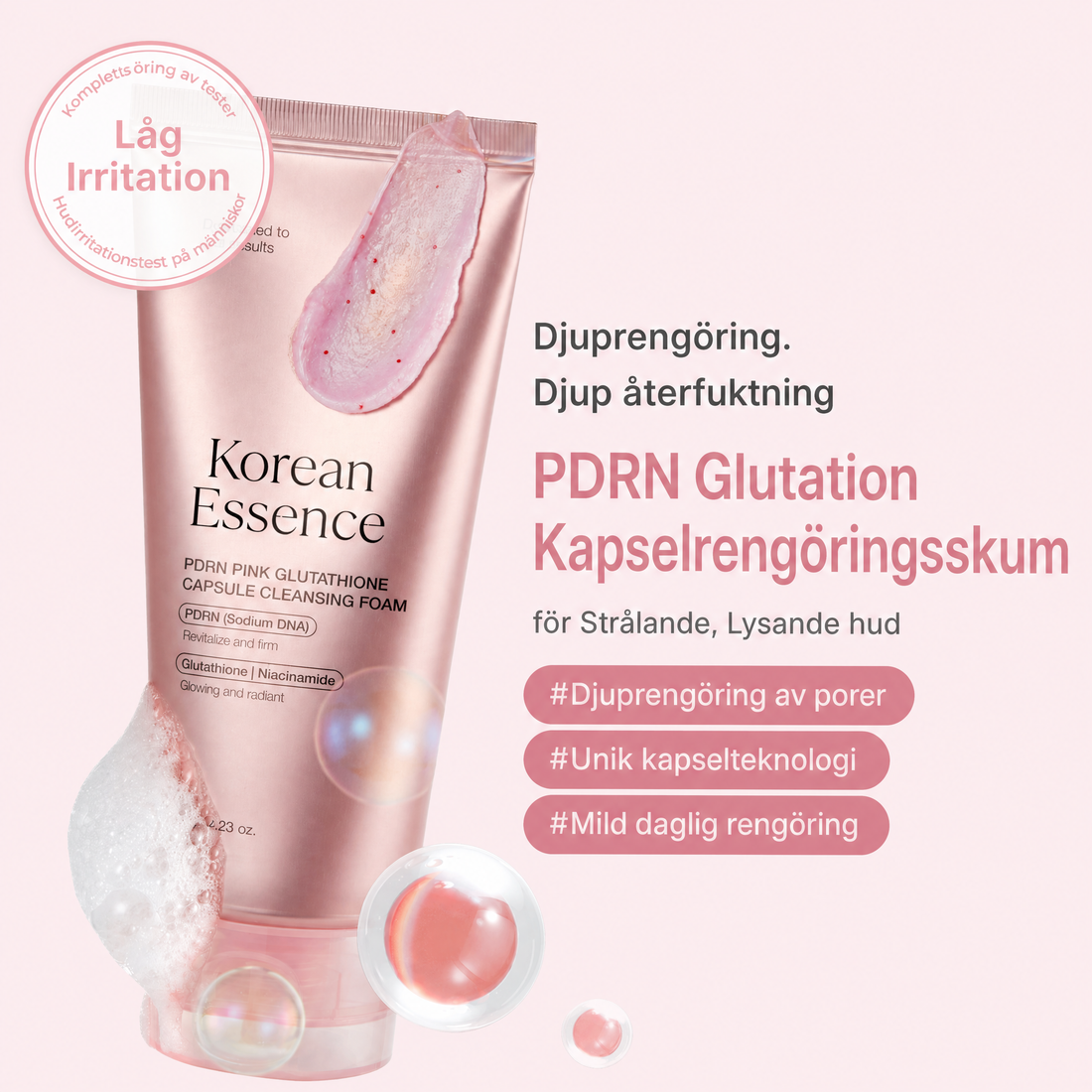 Kapslarna smälter i handen <em>innan de möter huden.</em>