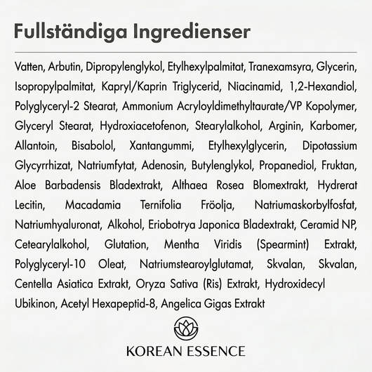 Korean Essence Arbutin 7% + Tranexamic Acid 4% Cream