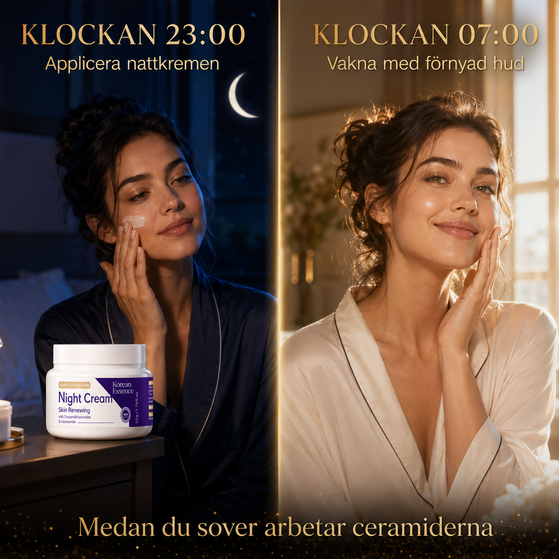 Huden jobbar hårdast <em>när du sover.</em>